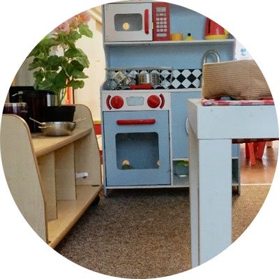 Role-play kitchen in the pre-school room